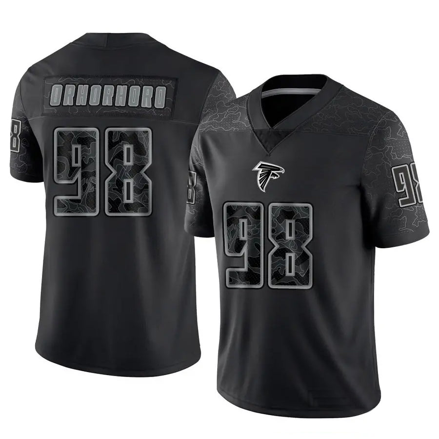 A.Falcons #98 Ruke Orhorhoro Player Black RFLCTV Limited Football Jerseys