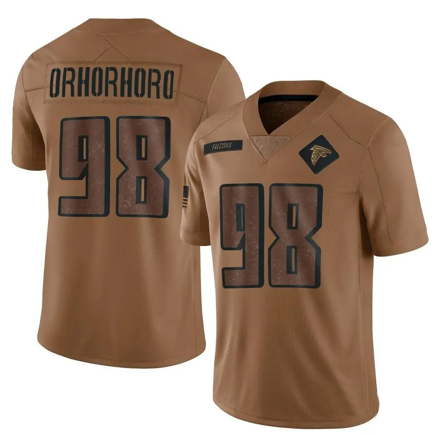 A.Falcons #98 Ruke Orhorhoro Player Brown Salute To Service Limited Football Jerseys