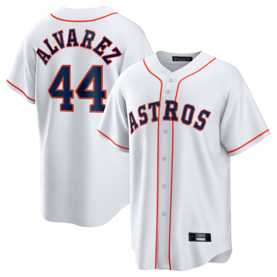 H.Astros #44 Yordan 隆搂隆茅lvarez Player White Home Replica Baseball Jerseys