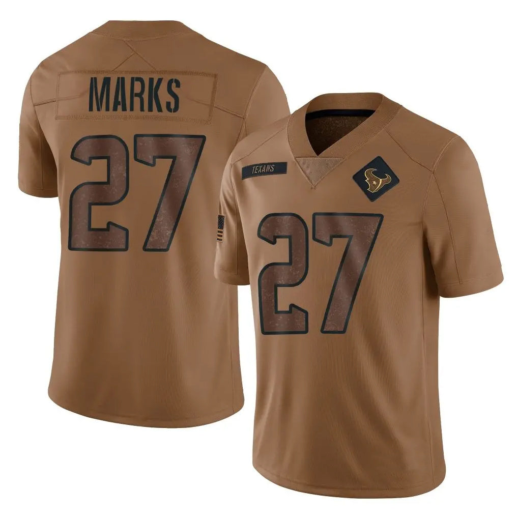 H.Texans #27 Woody Marks Player Brown Salute To Service Limited Football Jerseys