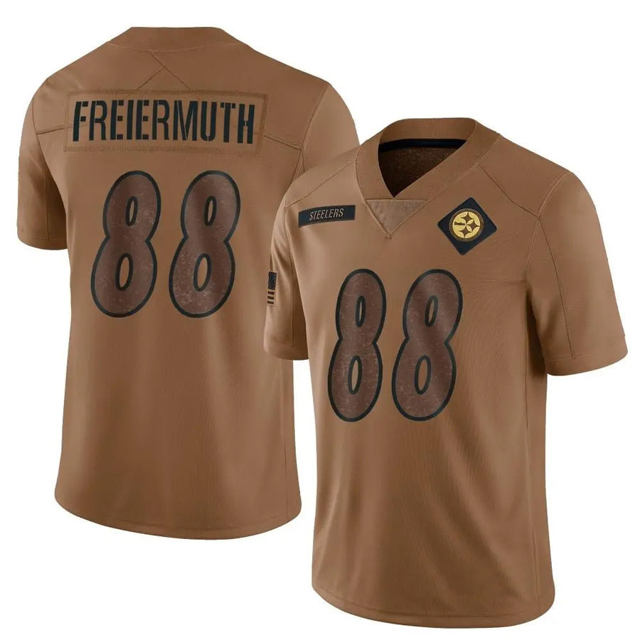 P.Steelers #88 Pat Freiermuth Player Brown Salute To Service Limited Football Jerseys