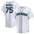S.Mariners #75 Andr隆搂|s Mu?oz Player White Home Replica Baseball Jerseys