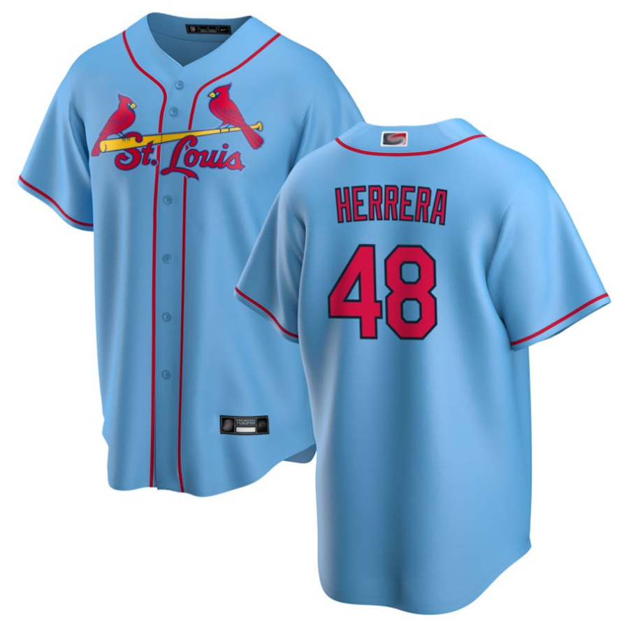 St.Louis Cardinals #48 Iv隆搂隆茅n Herrera Player Light Blue Home Replica Baseball Jerseys